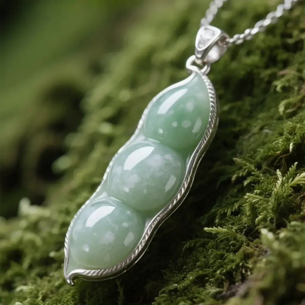 玉石四季豆吊墜項鏈